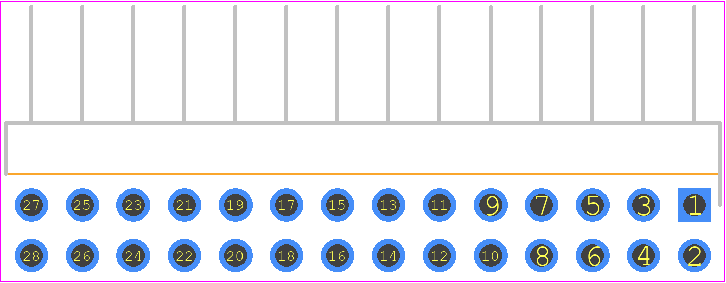 HMTSW-114-08-G-D-140-RA - SAMTEC PCB footprint - Header, Unshrouded - Right Angle PTH Pin - Header, Unshrouded - Right Angle PTH Pin - TSW-114-08-T-D-RA---