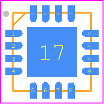 MASW-000936-14000T - MACOM PCB footprint - Quad Flat No-Lead - Quad Flat No-Lead - MASW-000936-14000T