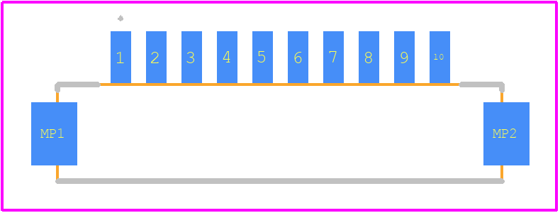 DF13C-10P-1.25V(21) - Hirose PCB footprint - Other - Other - DF13C-10P-1.25V(21)-2