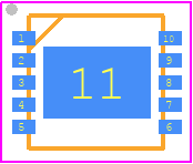 MAX15027ATB/V+T - Analog Devices PCB footprint - Small Outline No-lead - Small Outline No-lead - MAX15027ATB