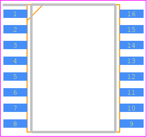 AD7111ABRZ - Analog Devices PCB footprint - Small Outline Packages - Small Outline Packages - R-16(SOIC)_3