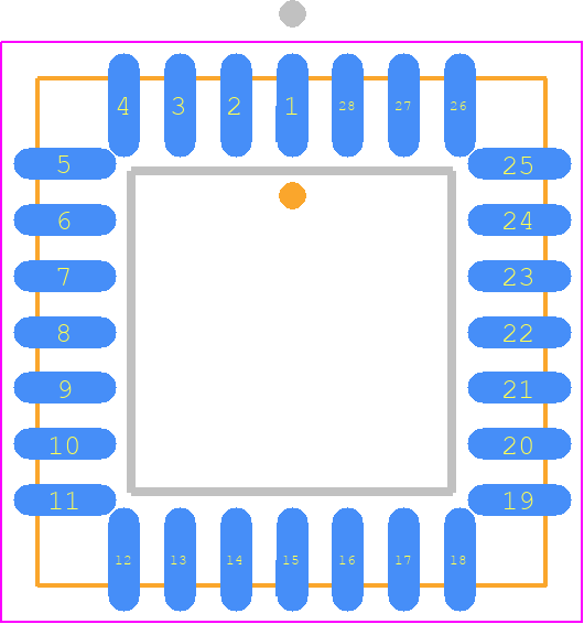 AD7245AAPZ - Analog Devices PCB footprint - Plastic Leaded Chip Carrier - Plastic Leaded Chip Carrier - (P-28A)