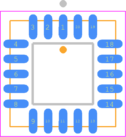 AD7545AKPZ - Analog Devices PCB footprint - Plastic Leaded Chip Carrier - Plastic Leaded Chip Carrier - PLCC-20