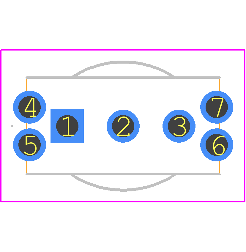 100SP3T8B13VS2REH - E-Switch PCB footprint - Other - Other - 16.26mm x8.13mm