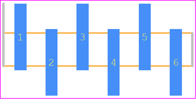 0878980626 - Molex PCB footprint - Header, Unshrouded - Single Row Staggered SMD Pin - Header, Unshrouded - Single Row Staggered SMD Pin - 0878980626