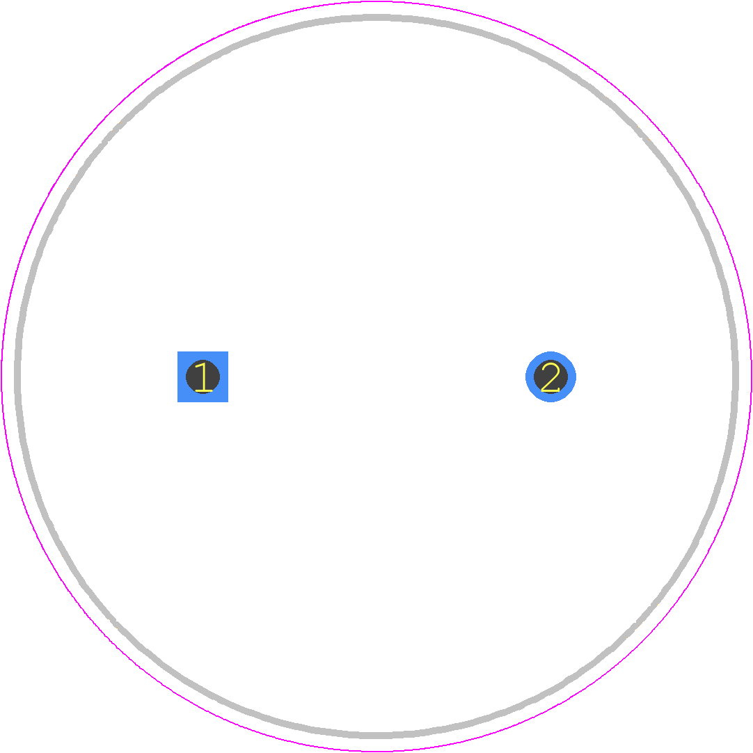 UVY1C333MRD - Nichicon PCB footprint - Capacitor, Polarized Radial Diameter - Capacitor, Polarized Radial Diameter - UVY (25 x 50)