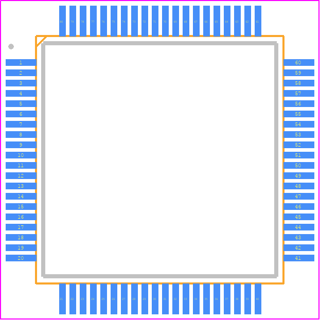R7FA2L1AB3CFN#BA0 - Renesas Electronics PCB footprint - Quad Flat Packages - Quad Flat Packages - PLQP0080KB-B