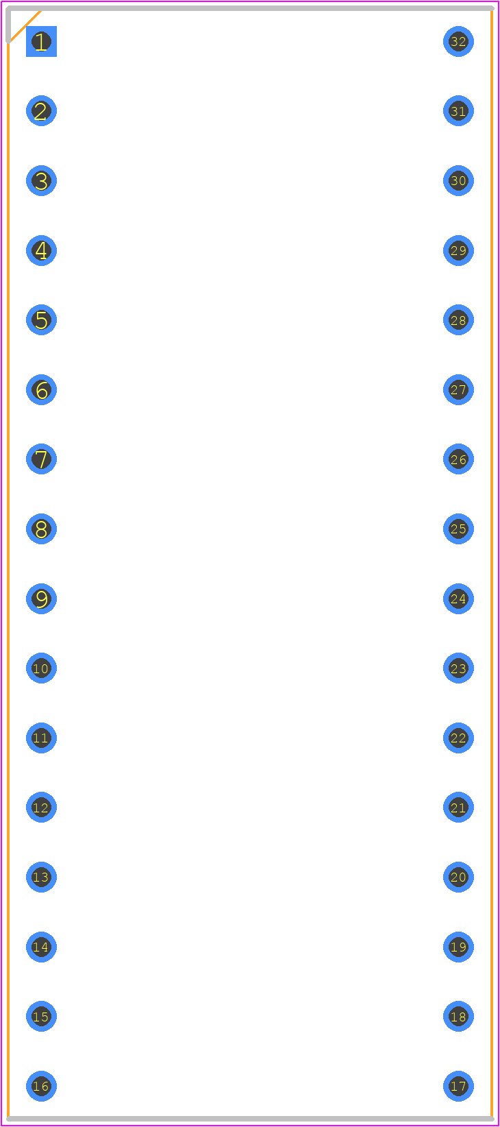ICE-326-S-TT - 3M PCB footprint - Dual-In-Line Sockets - Dual-In-Line Sockets - 40.51x17.65x4.45mm