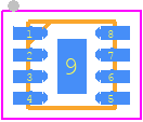 MAAM-011252-TR1000 - MACOM PCB footprint - Small Outline No-lead - Small Outline No-lead - Lead-Free 2 mm 8-Lead PDFN