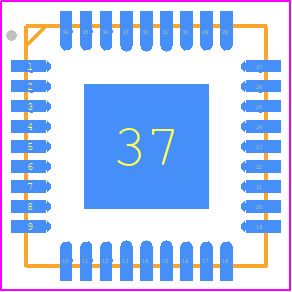 MAX15258ATX+ - Analog Devices PCB footprint - Quad Flat No-Lead - Quad Flat No-Lead - T3666+4C