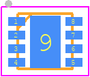 RP402K331A-TR - Nisshinbo PCB footprint - Small Outline No-lead - Small Outline No-lead - DFN (PLP) 2020-8 Package Dimensions