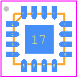 SKY85329-11 - Skyworks PCB footprint - Quad Flat No-Lead - Quad Flat No-Lead - Small QFN (16-pin, 2.5 x 2.5 mm)