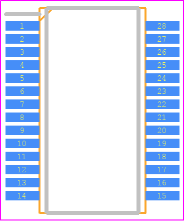 UDA1341TS/N1 - Nexperia PCB footprint - Small Outline Packages - Small Outline Packages - SSOP28: plastic shrink small outline package; 28 leads; body width 5.3 mm