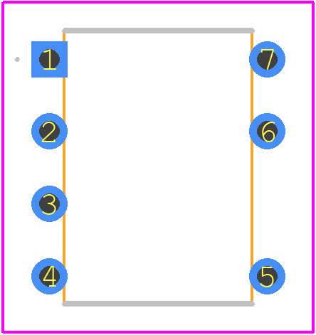 NCP11187A100PG - onsemi PCB footprint - Other - Other - PDIP−7 (PDIP−8 LESS PIN 6) CASE 626A