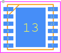 NCV890204MWR2G - onsemi PCB footprint - Small Outline No-lead - Small Outline No-lead - DFN12, 4x4, 0.65P CASE 506CE ISSUE O