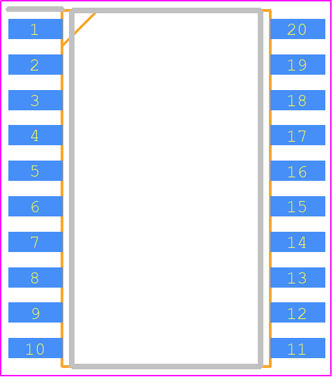 MG87FE2051AS20 - Megawin PCB footprint - Small Outline Packages - Small Outline Packages - sop-20