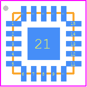MS51XB9BE - Nuvoton PCB footprint - Quad Flat No-Lead - Quad Flat No-Lead - 20-pin QFN 3.0 X 3.0 mm for MS51XB9BE