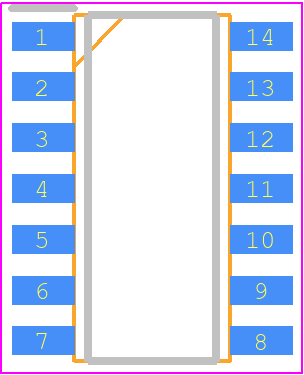 74HC20D,653 - Nexperia PCB footprint - Small Outline Packages - Small Outline Packages - SOT108-1