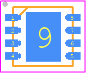 NCP59801CML330TCG - onsemi PCB footprint - Small Outline No-lead - Small Outline No-lead - DFNW8 3x3, 0.65P