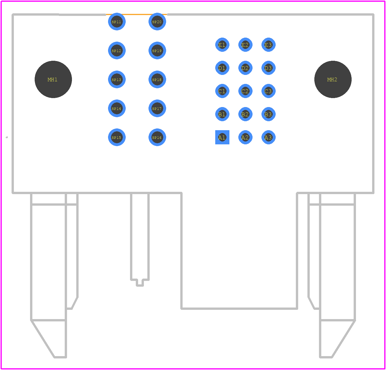 1710888411 - Molex PCB footprint - Other - Other - 1710888411-3