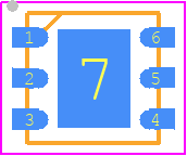 FAN2001 - onsemi PCB footprint - Small Outline No-lead - Small Outline No-lead - WDFN6 3x3, 0.95P CASE 511CP ISSUE O