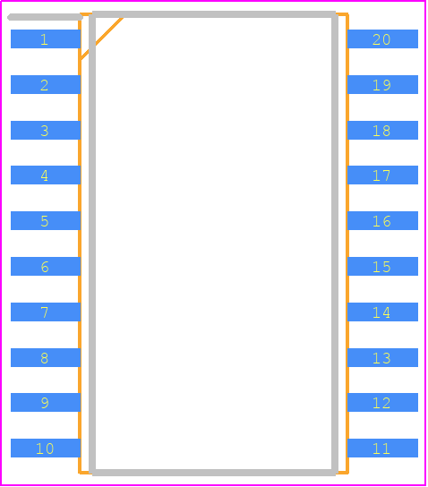 LM2202MX - Texas Instruments PCB footprint - Small Outline Packages - Small Outline Packages - M20B