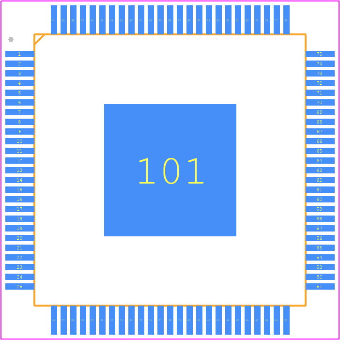 MAX32630ICQ+ - Analog Devices PCB footprint - Quad Flat Packages - Quad Flat Packages - C100E+3