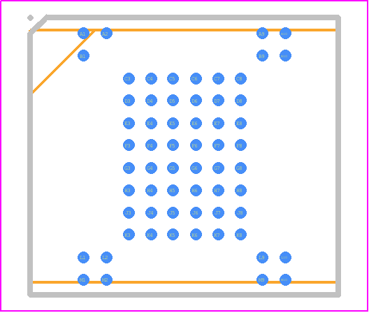 MX30LF1G18AC-XKI - Macronix PCB footprint - BGA - BGA - : Package Outline for 63-VFBGA (9x11x1.0mm, Ball-pitch: 0.8mm, Ball-diameter: 0.45mm)