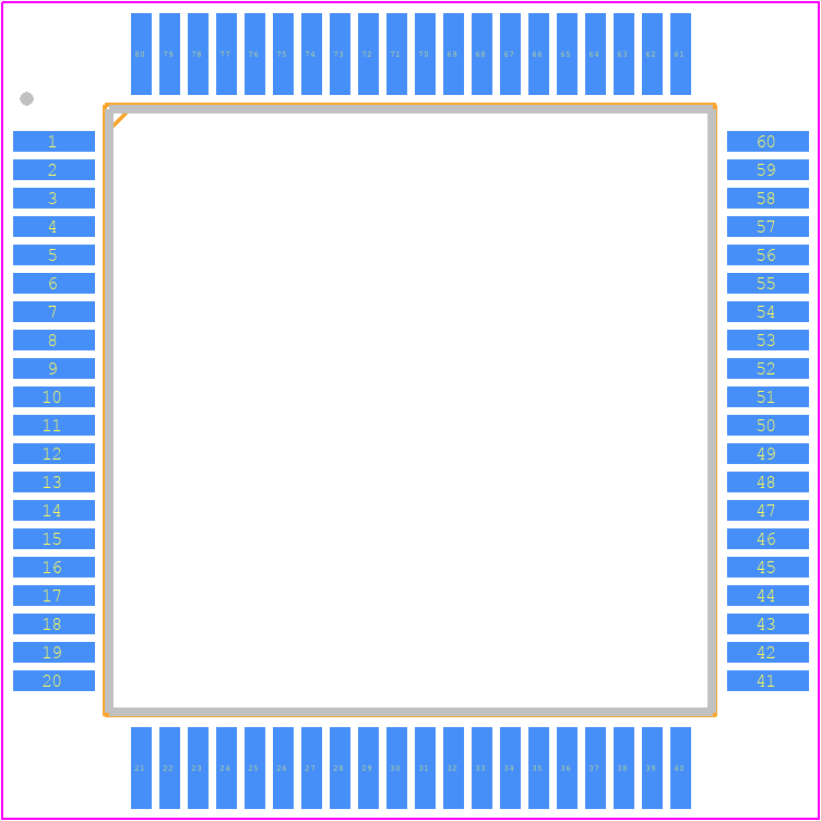 MC9S12A256BCFU - NXP PCB footprint - Quad Flat Packages - Quad Flat Packages - 80-pin QFP