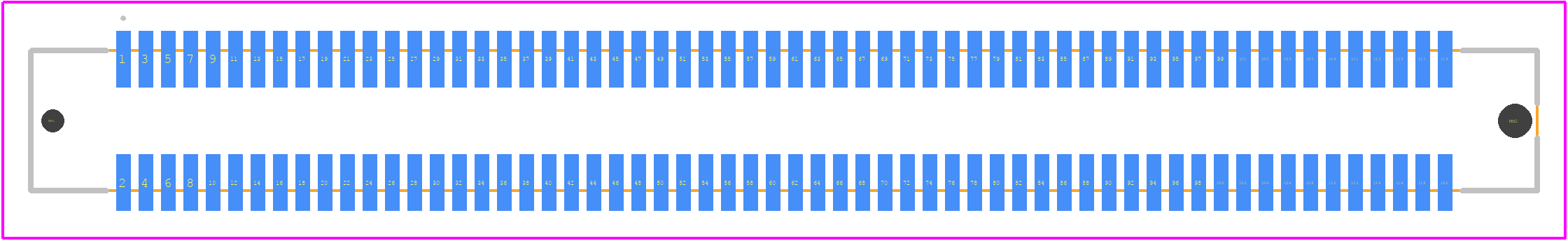61083-121001 - Amphenol PCB footprint - Other - Other - 61083-121001-2