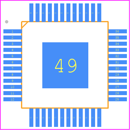 LTC7810ILXE#PBF - Analog Devices PCB footprint - Quad Flat Packages - Quad Flat Packages - LXE Package 48-Lead Plastic Exposed Pad LQFP (7mm × 7mm)