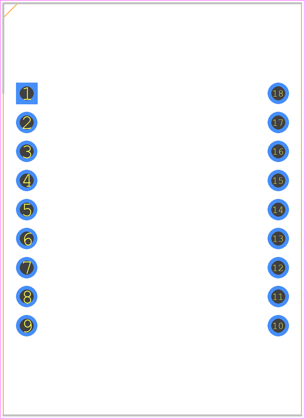 DA08-11SRWA - Kingbright PCB footprint - Dual-In-Line Sockets - Dual-In-Line Sockets - DA08-11SRWA