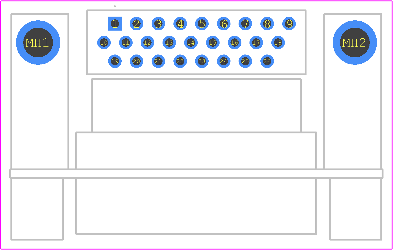 DD26M4R70T2S_AA-50 - Positronic PCB footprint - Other - Other - DD26M4R70T2S_AA-50-2