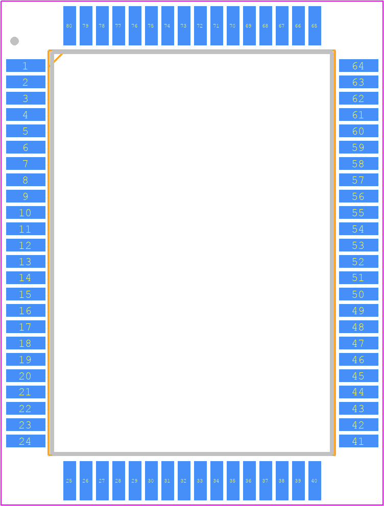 HDMP-1024 - Agilent/Hewlett Packard PCB footprint - Quad Flat Packages - Quad Flat Packages - M-Quad 80