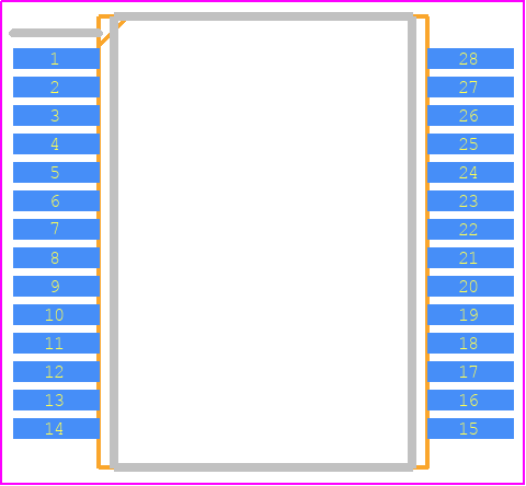 ISOUSB211DPR - Texas Instruments PCB footprint - Small Outline Packages - Small Outline Packages - DP0028A