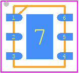 IQS227D00400008DNR - Azoteq PCB footprint - Small Outline No-lead - Small Outline No-lead - DFN-6