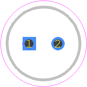 ECA2EM010 - Panasonic PCB footprint - Capacitor, Polarized Radial Diameter - Capacitor, Polarized Radial Diameter - 6.3X11.2*-*