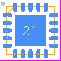 MAX3013ETP+ - Analog Devices PCB footprint - Quad Flat No-Lead - Quad Flat No-Lead - MAX3013ETP+aa