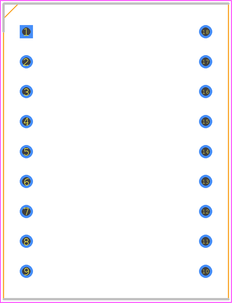 A-552SRD - Paralight PCB footprint - Dual-In-Line Sockets - Dual-In-Line Sockets - 18-DIP
