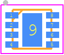 CAT3200HU2 - onsemi PCB footprint - Small Outline No-lead - Small Outline No-lead - UDFN8, 2x2