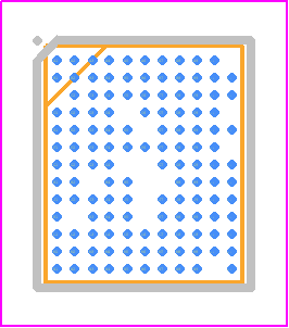 CYW43732XKUBGT - Infineon PCB footprint - BGA - BGA - CYW43732XKUBGT