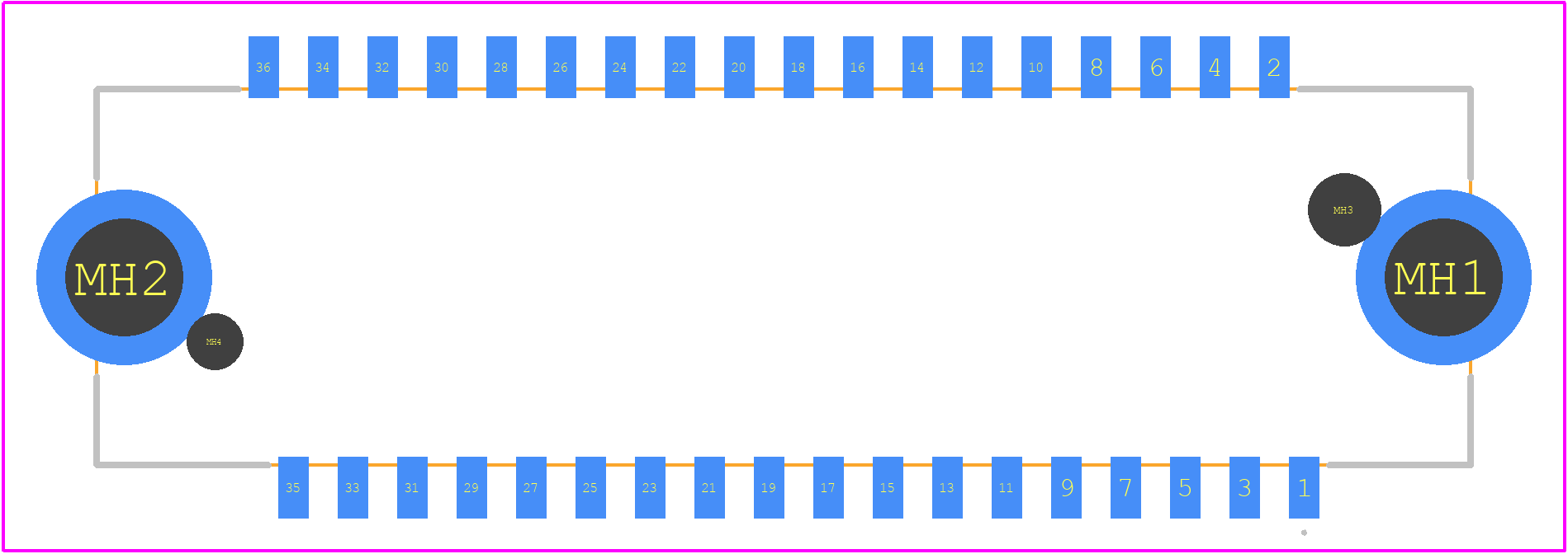 Z2X1-36AFRS-BA0001 - Amphenol PCB footprint - Other - Other - Z2X1-36AFRS-BA0001-1