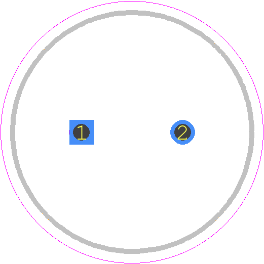 ESX108M035AK2AA2222 - KEMET PCB footprint - Capacitor, Polarized Radial Diameter - Capacitor, Polarized Radial Diameter - 12mm x 30mm