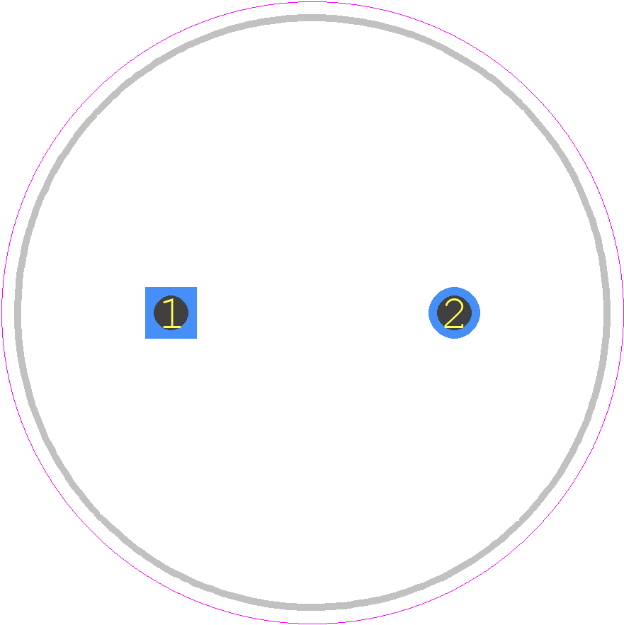 LGU2D221MELY - Nichicon PCB footprint - Capacitor, Polarized Radial Diameter - Capacitor, Polarized Radial Diameter - GU 21X27