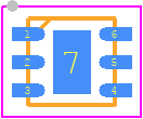MIC2039EYMT-TR - Microchip PCB footprint - Small Outline No-lead - Small Outline No-lead - 6-Pin TDFN EP