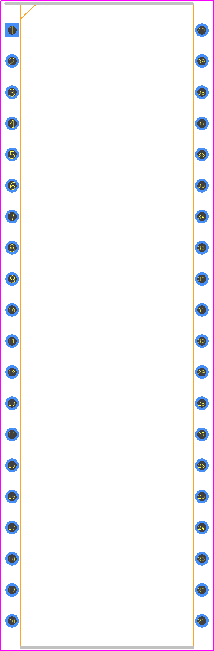 MM5453N - Texas Instruments PCB footprint - Dual-In-Line Packages - Dual-In-Line Packages - NFJ0040A