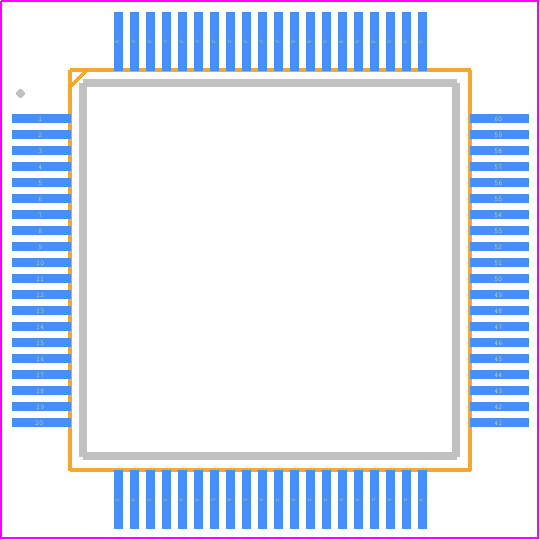 KSZ8765CLXIC - Microchip PCB footprint - Quad Flat Packages - Quad Flat Packages - 80-PIN LQFP