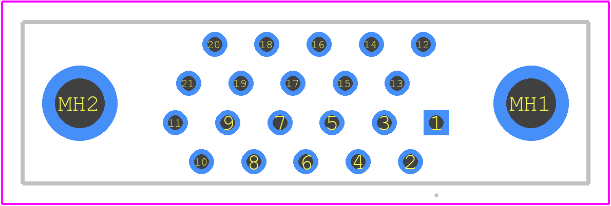 MWDM1L-21PCBSNN-.110 - Glenair PCB footprint - Other - Other - MWDM1L-21PCBSNN-.110-2