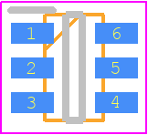 TLE4966KE6710HTSA1 - Infineon PCB footprint - SOT23 (6-Pin) - SOT23 (6-Pin) - PG-TSOP6-6-5 (Plastic Thin Small Outline Package)