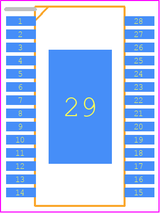 MLX83100LGO-DBA-000-RE - Melexis PCB footprint - Small Outline Packages - Small Outline Packages - 28-TSSOP (0.173", 4.40mm Width)